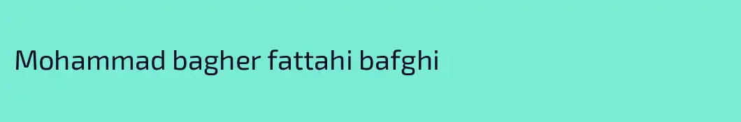 Mohammad bagher fattahi bafghi 